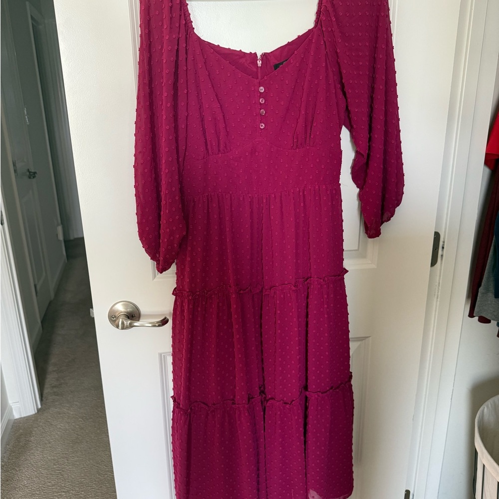 J. Crew Tiered Swiss Dot Midi Dress Women's